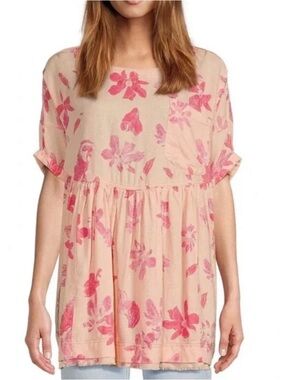 NWOT We The Free Moon City Floral Print Short Sleeve Top Size XS